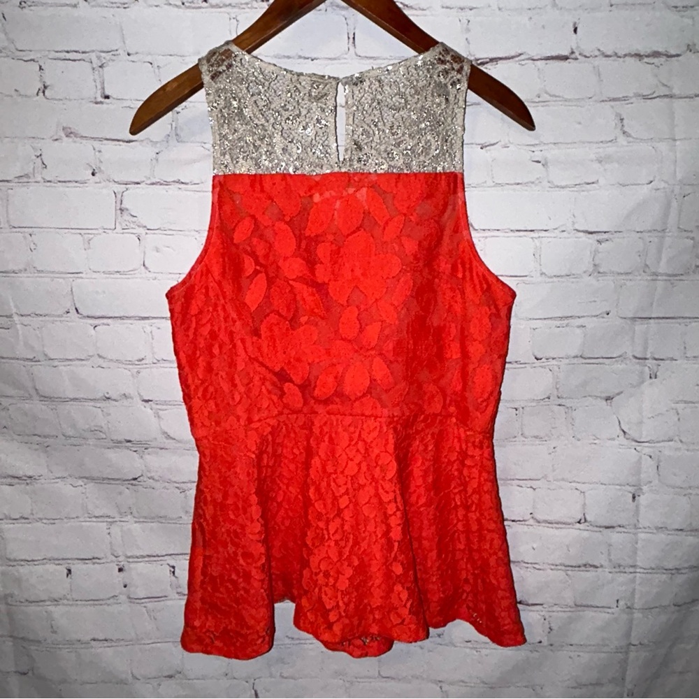 Moulinette Soeurs Glitzen Lace Peplum Top Size 8 - Picture 5 of 9